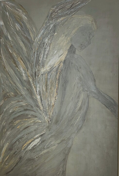 Peinture intitulée "L'Ange" par Elisabeth Vaz, Œuvre d'art originale, Huile