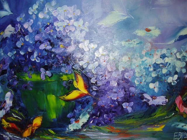 Pintura intitulada "primavera  17" por Elisabeth Ebailoni, Obras de arte originais