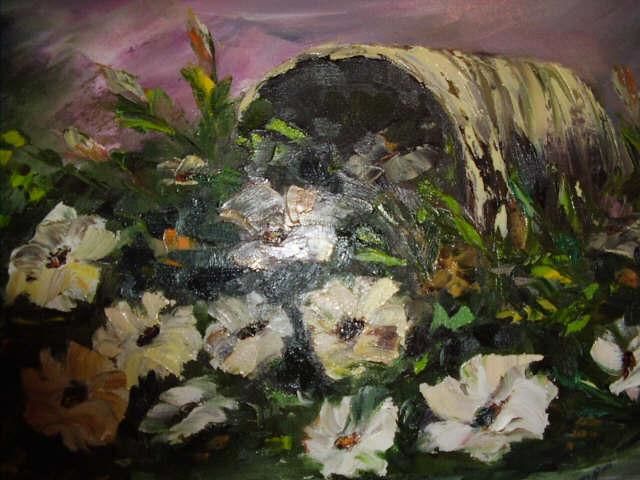 Pintura intitulada "flores" por Elisabeth Ebailoni, Obras de arte originais