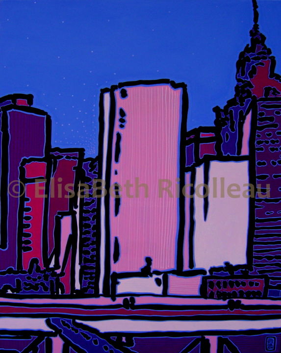Painting titled "New York City 04 -…" by Elisabeth Ricolleau Artiste Peintre, Original Artwork