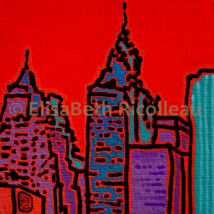 Painting titled "New York City 09 -…" by Elisabeth Ricolleau Artiste Peintre, Original Artwork