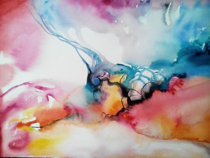 Peinture intitulée "ES-A17-33" par Elisabeth Sandillon, Œuvre d'art originale, Aquarelle