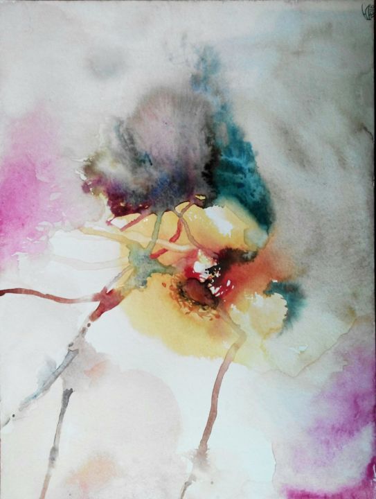 Peinture intitulée "ES-A18-21" par Elisabeth Sandillon, Œuvre d'art originale, Aquarelle