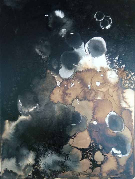 Peinture intitulée "ES-E19-26" par Elisabeth Sandillon, Œuvre d'art originale, Encre