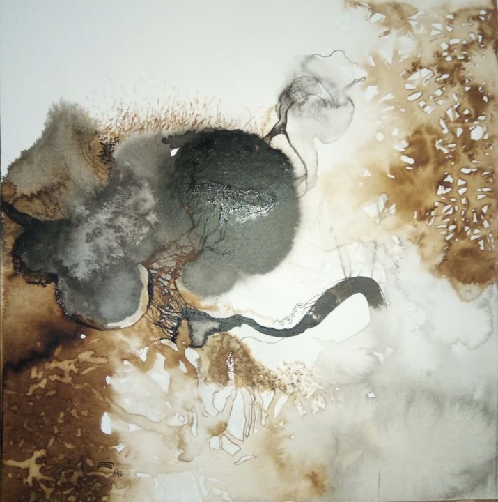 Peinture intitulée "ES-E20-36" par Elisabeth Sandillon, Œuvre d'art originale, Encre