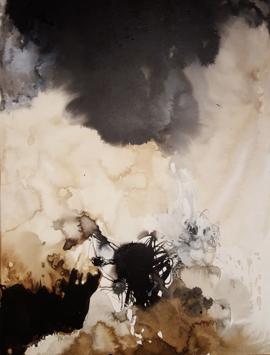 Peinture intitulée "ES-E20-48" par Elisabeth Sandillon, Œuvre d'art originale, Encre