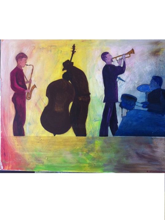 Malerei mit dem Titel "jazz" von Elisabetta Grappasonni, Original-Kunstwerk, Acryl