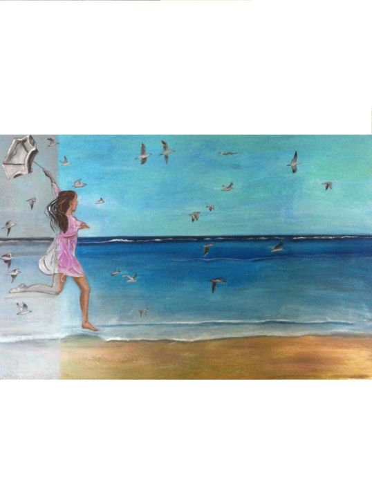 Painting titled "FREE" by Elisabetta Grappasonni, Original Artwork, Acrylic