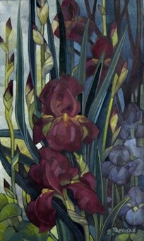 Malerei mit dem Titel "iris" von Elisabetta Trevisan, Original-Kunstwerk, Öl