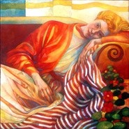 Malerei mit dem Titel "La signora dei nast…" von Elisabetta Trevisan, Original-Kunstwerk, Öl