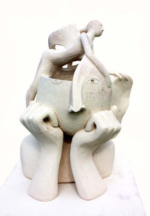 Sculpture titled "Flight Desire" by Elisaveta Sivas, Original Artwork, Clay