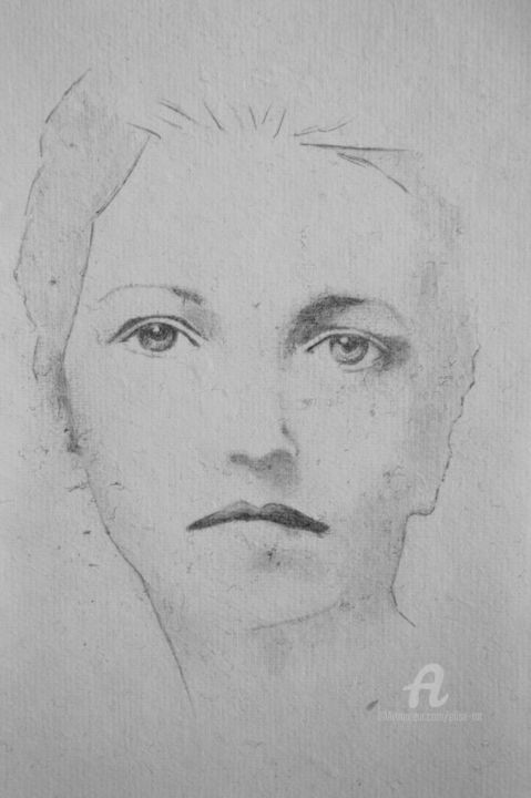 Dessin intitulée "Pearl S.Buck" par Elisetot, Œuvre d'art originale, Crayon