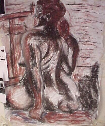 Drawing titled "life_model_draw.jpg" by Elise Ja'Nette, Original Art,