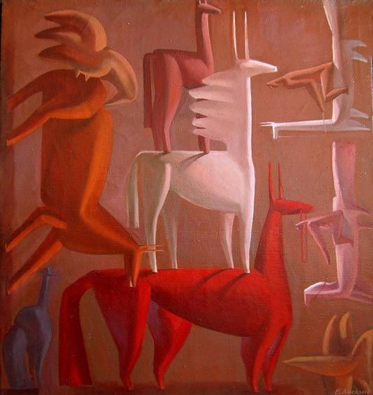 Painting titled "Carrousel" by Evghenii Lischin, Original Artwork, Oil