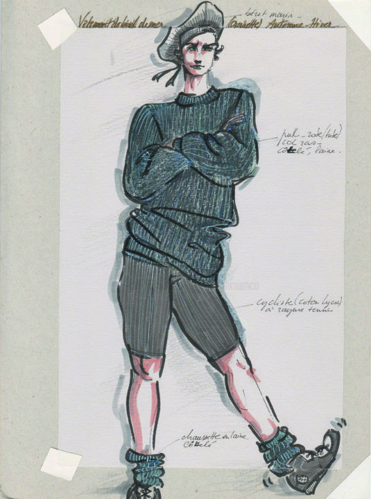 Σχέδιο με τίτλο "Dandy VIII" από Elisabeth Tiffon (Eli TIFFON CUENCA), Αυθεντικά έργα τέχνης, Στυλό