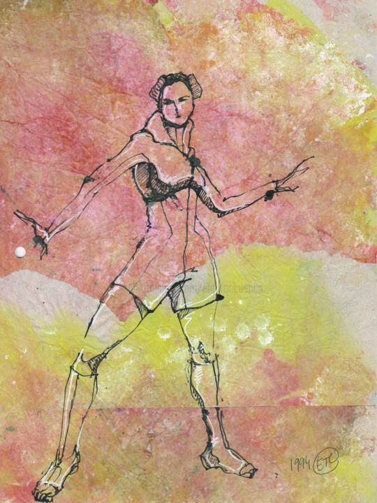 Dessin intitulée "Hybride V" par Elisabeth Tiffon (Eli TIFFON CUENCA), Œuvre d'art originale, Encre