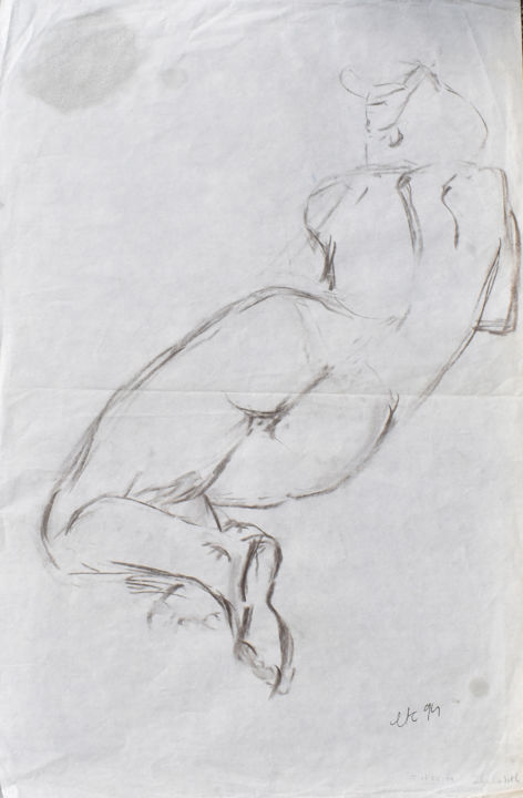 Dessin intitulée "La danseuse I" par Elisabeth Tiffon (Eli TIFFON CUENCA), Œuvre d'art originale, Crayon