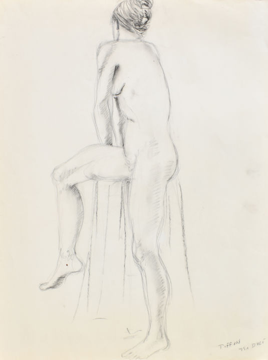 Dessin intitulée "La danseuse III" par Elisabeth Tiffon (Eli TIFFON CUENCA), Œuvre d'art originale, Crayon