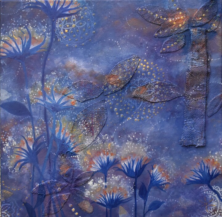 Peinture intitulée "Blue Velvet B" par Elisabeth Tiffon (Eli TIFFON CUENCA), Œuvre d'art originale, Aquarelle