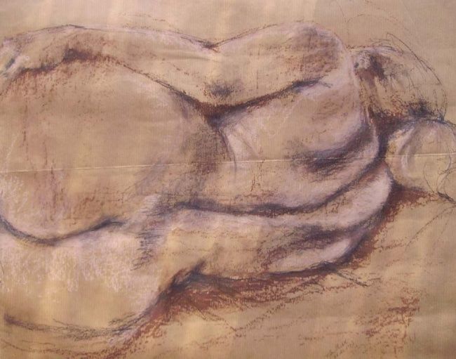 Картина под названием "Dos nu" - Elisabeth Tiffon (Eli TIFFON CUENCA), Подлинное произведение искусства, Акрил