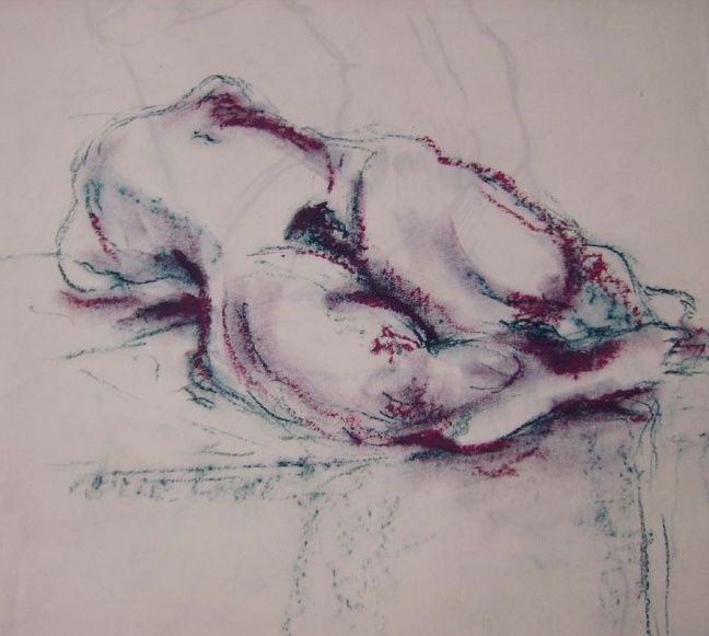 Malarstwo zatytułowany „Nue torturée” autorstwa Elisabeth Tiffon (Eli TIFFON CUENCA), Oryginalna praca, Pastel