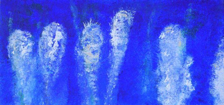Malerei mit dem Titel "Les coraux cactus" von Elitrompe, Original-Kunstwerk, Acryl