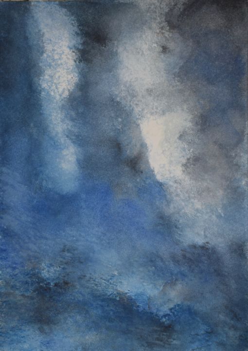 Peinture intitulée "Ciel normand" par Elitrompe, Œuvre d'art originale, Aquarelle