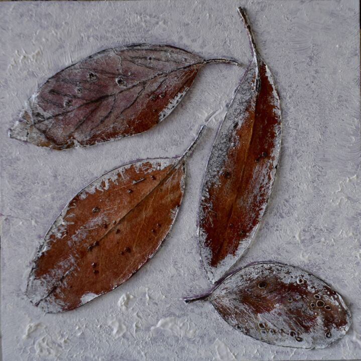 Collagen mit dem Titel "Feuilles séchées" von Elitrompe, Original-Kunstwerk, Collagen