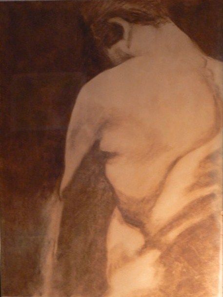 Peinture intitulée "Le Boxeur manchot" par Elitrompe, Œuvre d'art originale, Huile