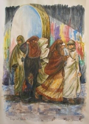 Ζωγραφική με τίτλο "Bajo el Corán" από Elizabeth Eichhorn, Αυθεντικά έργα τέχνης, Άλλος