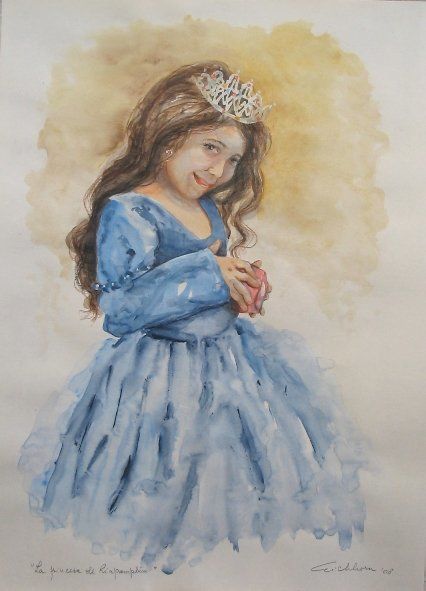 Peinture intitulée "La princesa de Rimp…" par Elizabeth Eichhorn, Œuvre d'art originale, Autre