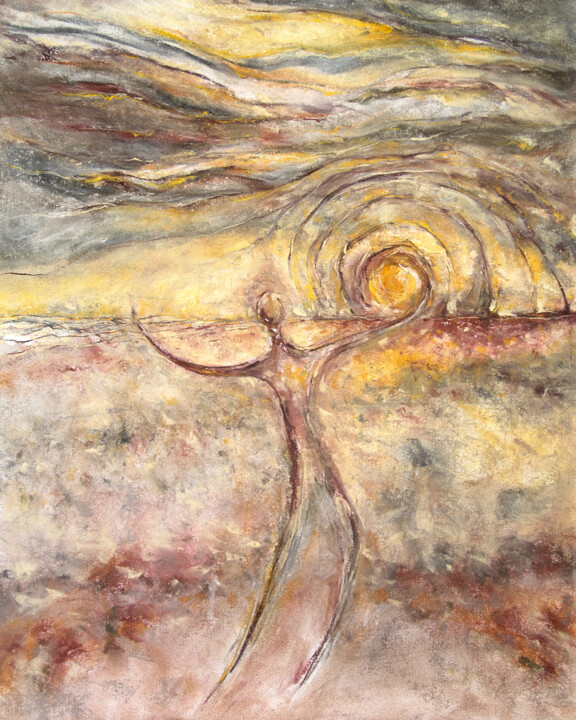 Рисунок под названием "Walking the Path" - Elizabeth Kuntz, Подлинное произведение искусства, Пастель