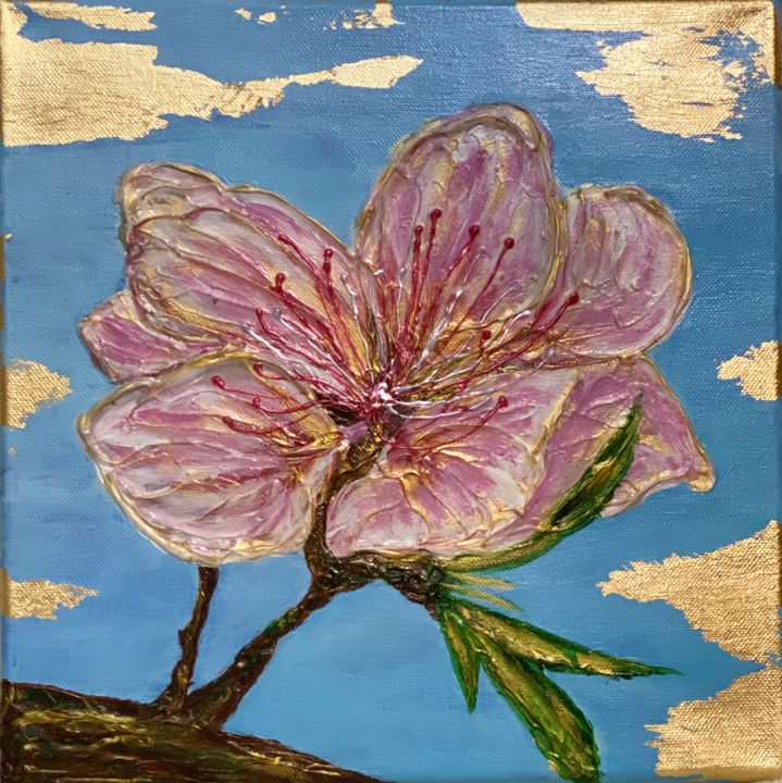 제목이 "Цветок сакуры"인 미술작품 Елизавета Вершинина로, 원작, 아크릴 나무 들것 프레임에 장착됨