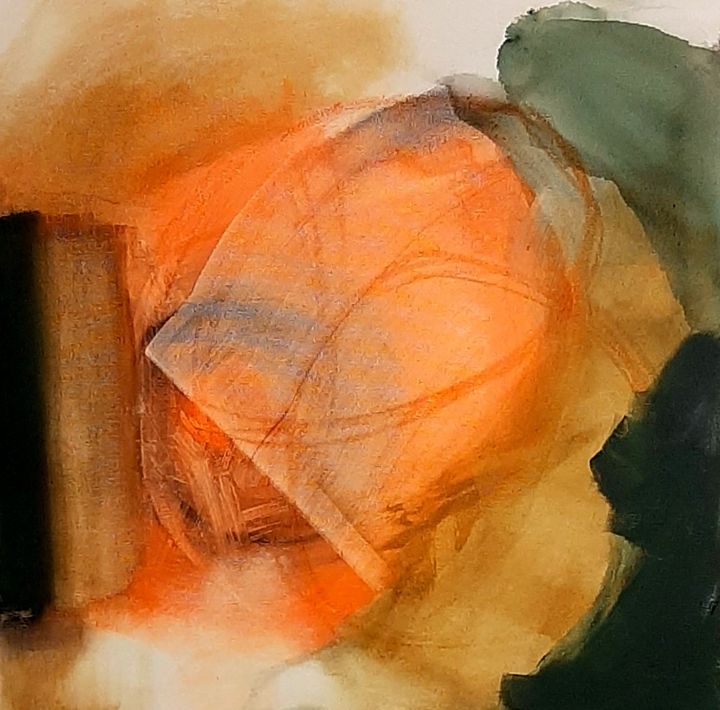 Pintura intitulada "Orange II" por Elizabeth Wescher, Obras de arte originais, Acrílico Montado em Painel de madeira