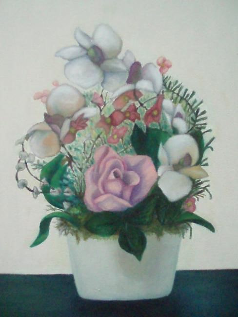 Pintura titulada "Flores" por Elizabeth López Avilés, Obra de arte original
