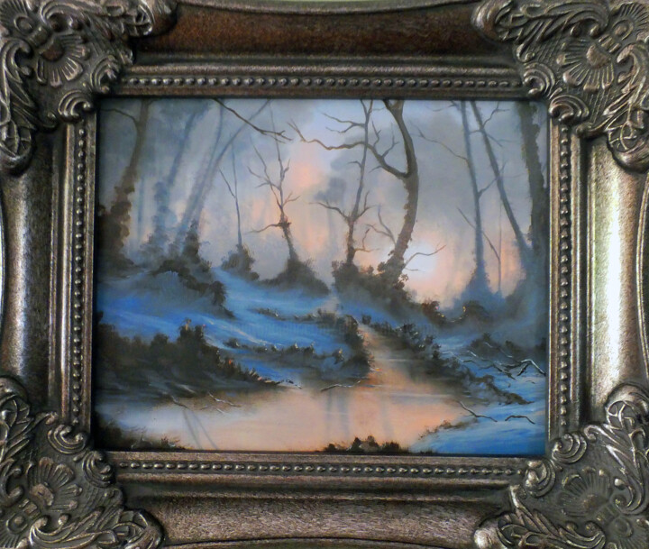 Painting titled "A Winter Sunrise FR…" by Elizabeth Williams, Original Artwork, Oil