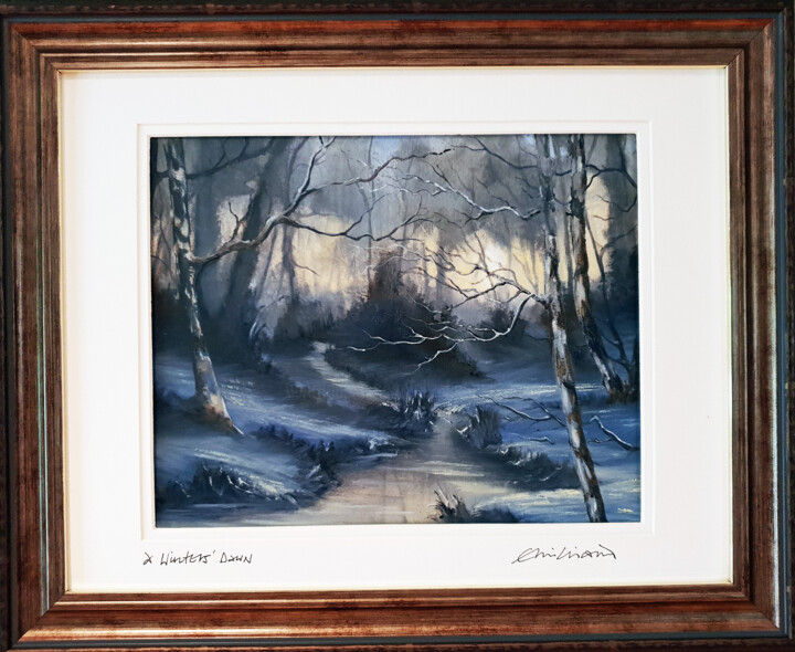 Painting titled "A Winters Dawn FRAM…" by Elizabeth Williams, Original Artwork, Oil