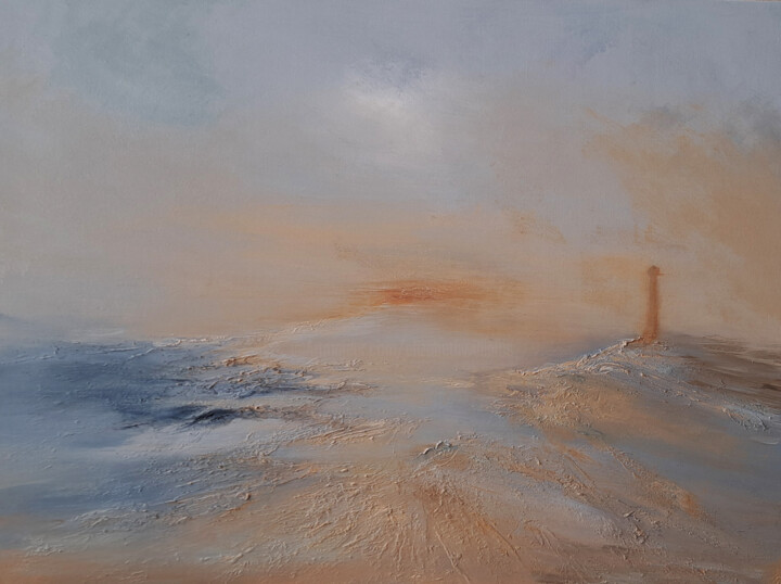Painting titled "THE LIGHTHOUSE 2" by Elizabeth Williams, Original Artwork, Oil