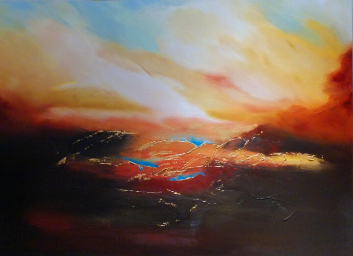 Painting titled "A Set of the Sun" by Elizabeth Williams, Original Artwork, Oil