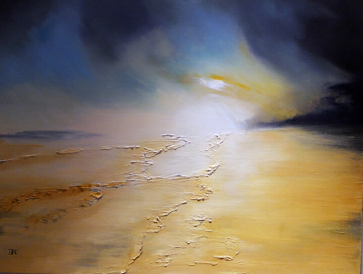 Painting titled "Branksome Beach, Sa…" by Elizabeth Williams, Original Artwork, Oil