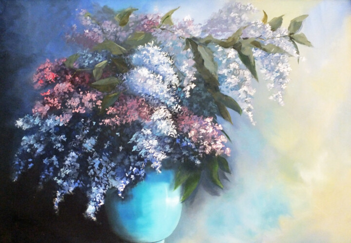 Malerei mit dem Titel "Lilacs of Andalucia" von Elizabeth Williams, Original-Kunstwerk, Öl