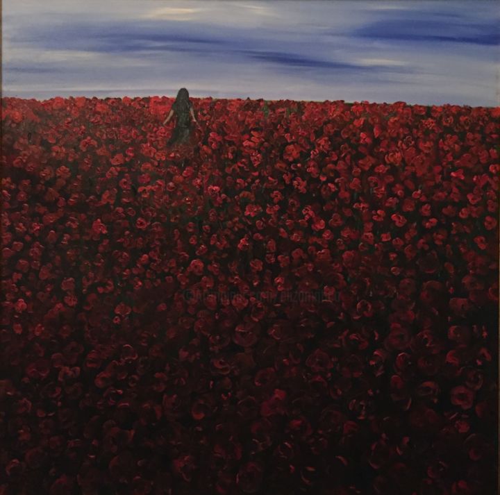 Painting titled "poppies.jpg" by Eliza Matica, Original Artwork, Oil