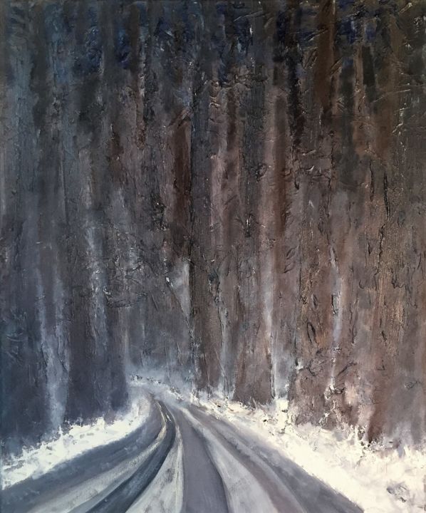 Pintura intitulada "Road" por Eliza Matica, Obras de arte originais, Óleo