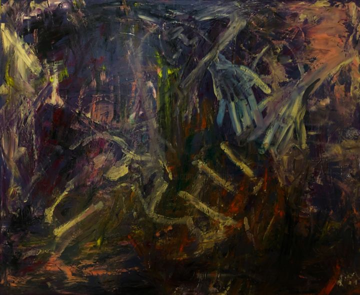 Malerei mit dem Titel "Inferno" von Eliza Matica, Original-Kunstwerk, Öl