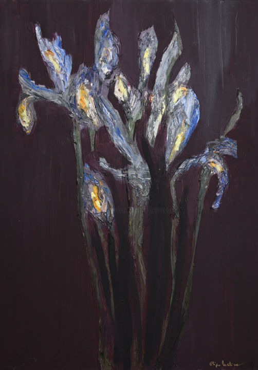 Painting titled "Iris" by Eliza Matica, Original Art, Oil