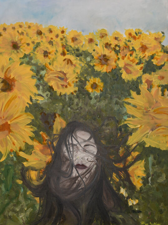 Картина под названием "Summer wind" - Eliza Matica, Подлинное произведение искусства, Масло Установлен на Деревянная рама дл…