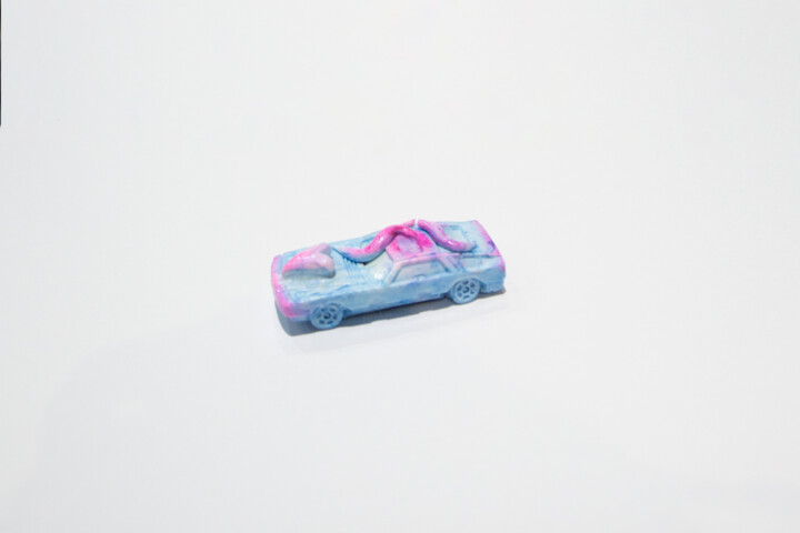 Sculpture titled "Car (blue)" by Elizaveta Berkutova, Original Artwork, Plastic