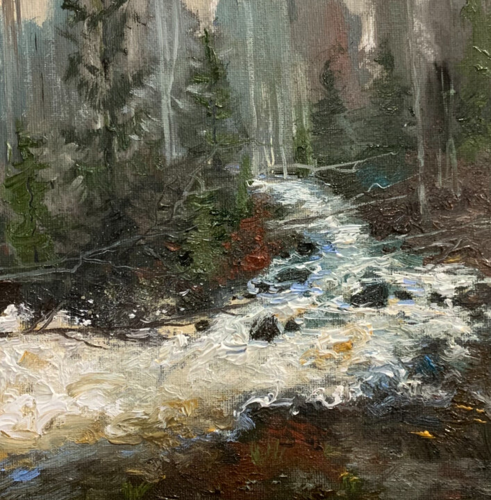 Картина под названием "Картина маслом "Вод…" - Елизавета Пугачева, Подлинное произведение искусства, Масло