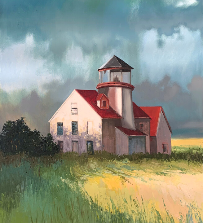 Картина под названием "Oil painting house…" - Елизавета Пугачева, Подлинное произведение искусства, Масло Установлен на Дере…
