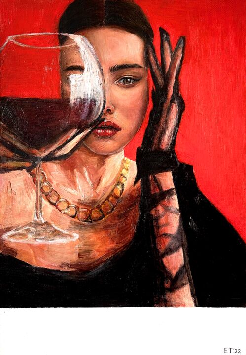 Картина под названием "Wine for the World" - Elizaveta Timofeeva, Подлинное произведение искусства, Масло